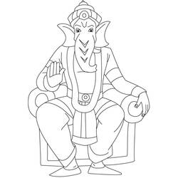 Dibujo para colorear: Mitología Hindú: Ganesh (Religión y Mitología) #96868 - Dibujos para Colorear e Imprimir Gratis