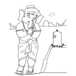 Dibujo para colorear: Mitología Hindú: Ganesh (Religión y Mitología) #96877 - Dibujos para Colorear e Imprimir Gratis