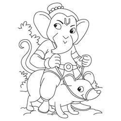 Dibujo para colorear: Mitología Hindú: Ganesh (Religión y Mitología) #97025 - Dibujos para Colorear e Imprimir Gratis