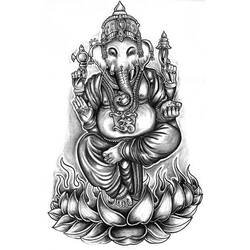 Dibujo para colorear: Mitología Hindú: Ganesh (Religión y Mitología) #97043 - Dibujos para Colorear e Imprimir Gratis