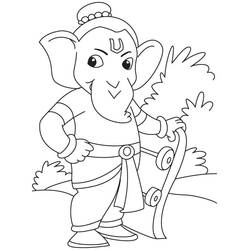 Dibujo para colorear: Mitología Hindú: Ganesh (Religión y Mitología) #97134 - Dibujos para Colorear e Imprimir Gratis