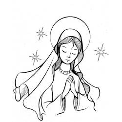 Dibujos para colorear: Nuestra Señora de Lourdes - Dibujos para Colorear e Imprimir Gratis