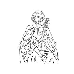Dibujo para colorear: San José (Religión y Mitología) #211100 - Dibujos para Colorear e Imprimir Gratis