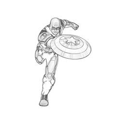 Dibujo para colorear: Capitán América (Superhéroes y Supervillanos) #76632 - Dibujos para Colorear e Imprimir Gratis