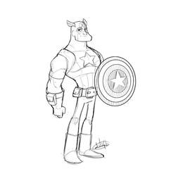 Dibujo para colorear: Capitán América (Superhéroes y Supervillanos) #76635 - Dibujos para Colorear e Imprimir Gratis