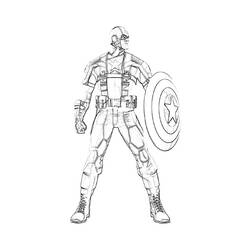 Dibujo para colorear: Capitán América (Superhéroes y Supervillanos) #76636 - Dibujos para Colorear e Imprimir Gratis