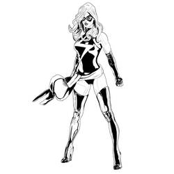 Dibujo para colorear: Captain Marvel (Superhéroes y Supervillanos) #200039 - Dibujos para Colorear e Imprimir Gratis