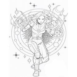 Dibujo para colorear: Captain Marvel (Superhéroes y Supervillanos) #200042 - Dibujos para Colorear e Imprimir Gratis