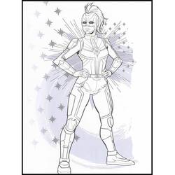 Dibujo para colorear: Captain Marvel (Superhéroes y Supervillanos) #200043 - Dibujos para Colorear e Imprimir Gratis