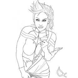 Dibujo para colorear: Captain Marvel (Superhéroes y Supervillanos) #200046 - Dibujos para Colorear e Imprimir Gratis