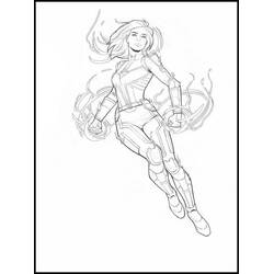 Dibujo para colorear: Captain Marvel (Superhéroes y Supervillanos) #200047 - Dibujos para Colorear e Imprimir Gratis
