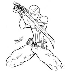 Dibujo para colorear: Deadpool (Superhéroes y Supervillanos) #82828 - Dibujos para Colorear e Imprimir Gratis