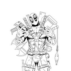 Dibujo para colorear: Deadpool (Superhéroes y Supervillanos) #82831 - Dibujos para Colorear e Imprimir Gratis
