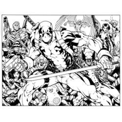 Dibujo para colorear: Deadpool (Superhéroes y Supervillanos) #82848 - Dibujos para Colorear e Imprimir Gratis