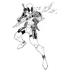 Dibujo para colorear: Deadpool (Superhéroes y Supervillanos) #82861 - Dibujos para Colorear e Imprimir Gratis