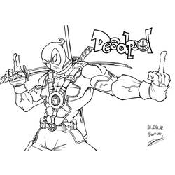 Dibujo para colorear: Deadpool (Superhéroes y Supervillanos) #82896 - Dibujos para Colorear e Imprimir Gratis