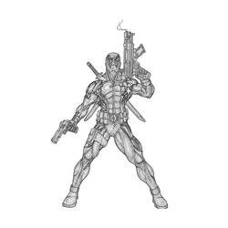 Dibujo para colorear: Deadpool (Superhéroes y Supervillanos) #82897 - Dibujos para Colorear e Imprimir Gratis