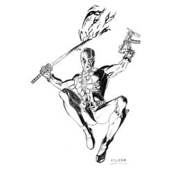 Dibujo para colorear: Deadpool (Superhéroes y Supervillanos) #82902 - Dibujos para Colorear e Imprimir Gratis