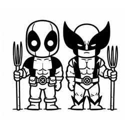 Dibujo para colorear: Deadpool y Wolverine (Superhéroes y Supervillanos) #219332 - Dibujos para Colorear e Imprimir Gratis