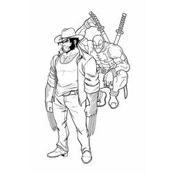 Dibujo para colorear: Deadpool y Wolverine (Superhéroes y Supervillanos) #219350 - Dibujos para Colorear e Imprimir Gratis