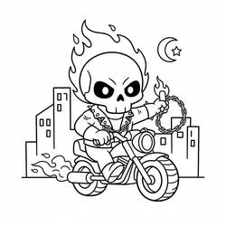 Dibujo Ghost Rider (Superhéroes y Supervillanos) #221940 para imprimir y colorear