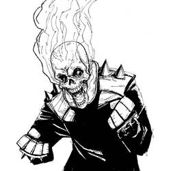 Dibujo para colorear: Ghost Rider (Superhéroes y Supervillanos) #82214 - Dibujos para Colorear e Imprimir Gratis