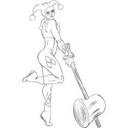 Dibujo para colorear: Harley Quinn (Superhéroes y Supervillanos) #196015 - Dibujos para Colorear e Imprimir Gratis