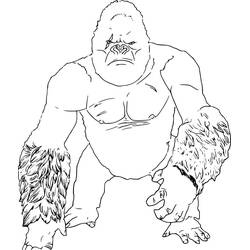 Dibujo para colorear: King Kong (Superhéroes y Supervillanos) #203382 - Dibujos para Colorear e Imprimir Gratis