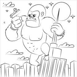 Dibujo para colorear: King Kong (Superhéroes y Supervillanos) #203389 - Dibujos para Colorear e Imprimir Gratis