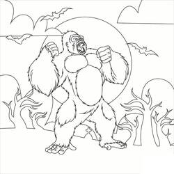 Dibujo para colorear: King Kong (Superhéroes y Supervillanos) #203393 - Dibujos para Colorear e Imprimir Gratis