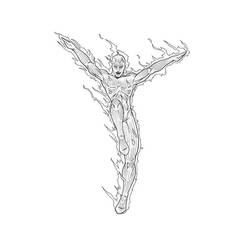 Dibujos para colorear: La Antorcha Humana - Dibujos para Colorear e Imprimir Gratis