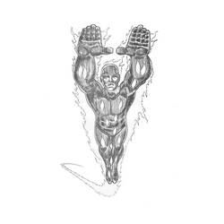 Dibujo para colorear: La Antorcha Humana (Superhéroes y Supervillanos) #81620 - Dibujos para Colorear e Imprimir Gratis