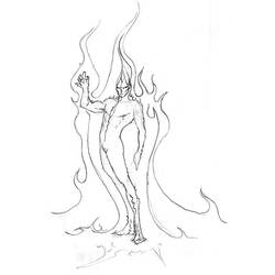 Dibujo para colorear: La Antorcha Humana (Superhéroes y Supervillanos) #81647 - Dibujos para Colorear e Imprimir Gratis