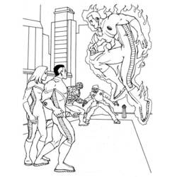 Dibujo para colorear: La Antorcha Humana (Superhéroes y Supervillanos) #81666 - Dibujos para Colorear e Imprimir Gratis