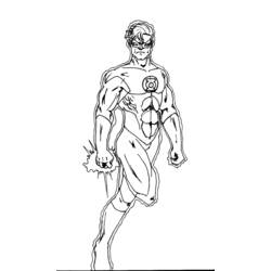 Dibujo para colorear: Linterna Verde (Superhéroes y Supervillanos) #81296 - Dibujos para Colorear e Imprimir Gratis