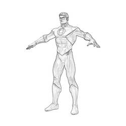 Dibujo para colorear: Linterna Verde (Superhéroes y Supervillanos) #81320 - Dibujos para Colorear e Imprimir Gratis
