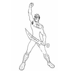 Dibujo para colorear: Linterna Verde (Superhéroes y Supervillanos) #81331 - Dibujos para Colorear e Imprimir Gratis