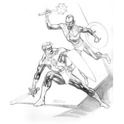 Dibujo para colorear: Linterna Verde (Superhéroes y Supervillanos) #81335 - Dibujos para Colorear e Imprimir Gratis