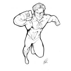 Dibujo para colorear: Linterna Verde (Superhéroes y Supervillanos) #81341 - Dibujos para Colorear e Imprimir Gratis