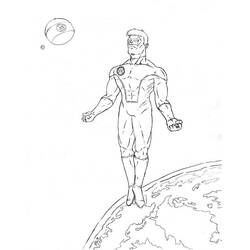 Dibujo para colorear: Linterna Verde (Superhéroes y Supervillanos) #81400 - Dibujos para Colorear e Imprimir Gratis