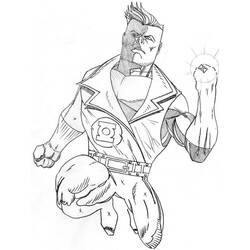 Dibujo para colorear: Linterna Verde (Superhéroes y Supervillanos) #81405 - Dibujos para Colorear e Imprimir Gratis
