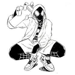 Dibujo para colorear: Miles Morales (Superhéroes y Supervillanos) #212111 - Dibujos para Colorear e Imprimir Gratis