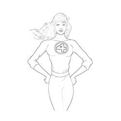 Dibujo para colorear: Mujer Invisible (Superhéroes y Supervillanos) #83219 - Dibujos para Colorear e Imprimir Gratis