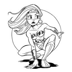 Dibujo para colorear: Mujer Maravilla (Superhéroes y Supervillanos) #196970 - Dibujos para Colorear e Imprimir Gratis