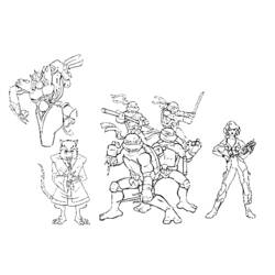 Dibujo para colorear: Ninja Turtles (Superhéroes y Supervillanos) #75515 - Dibujos para Colorear e Imprimir Gratis