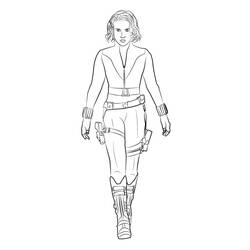 Dibujo para colorear: Viuda Negra (Superhéroes y Supervillanos) #198260 - Dibujos para Colorear e Imprimir Gratis