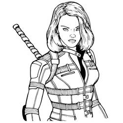 Dibujo para colorear: Viuda Negra (Superhéroes y Supervillanos) #198269 - Dibujos para Colorear e Imprimir Gratis