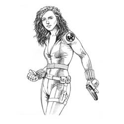 Dibujo para colorear: Viuda Negra (Superhéroes y Supervillanos) #198276 - Dibujos para Colorear e Imprimir Gratis
