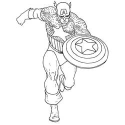 Dibujo para colorear: Captain America (Superhéroes) #76575 - Dibujos para colorear