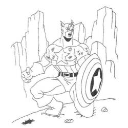 Dibujo para colorear: Captain America (Superhéroes) #76586 - Dibujos para Colorear e Imprimir Gratis